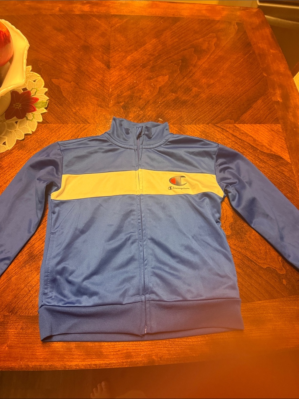 Champion Kids' Blue Track Jacket with white Stripe 4T EUC